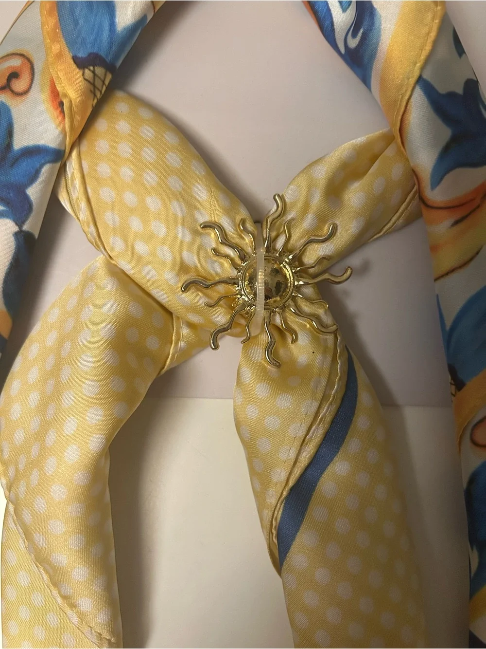 Haute Hippie Style Scarf Set Yellow and Blue NWT
